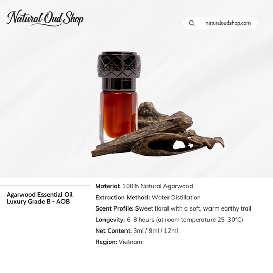 Agarwood essential oil Luxury Grade B - AOB (3ml/ 9ml/ 12ml)